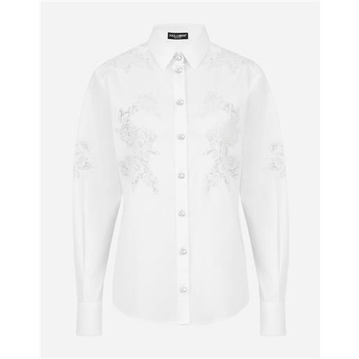 Dolce & Gabbana poplin shirt with lace openwork