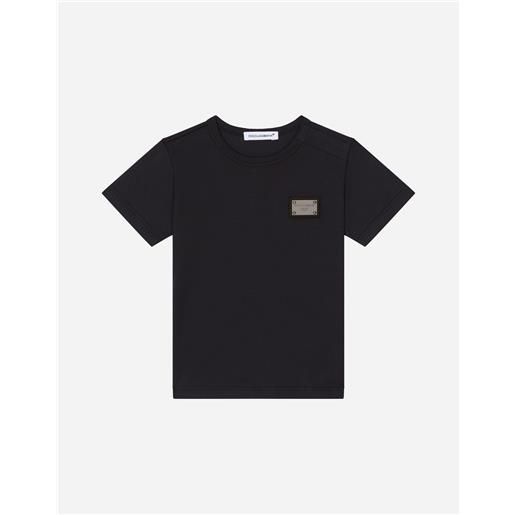 Dolce & Gabbana t-shirt in jersey con placca logo