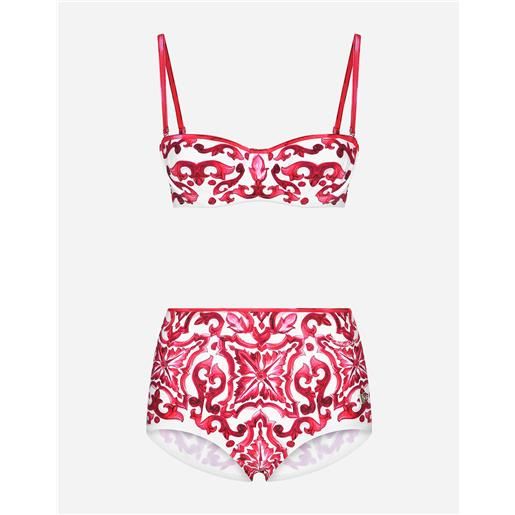 Dolce & Gabbana majolica print balconette bikini top and bottoms