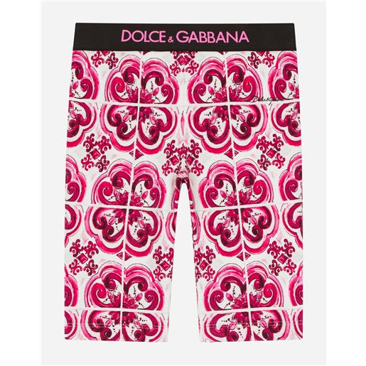 Dolce & Gabbana ciclista in interlock stampa maiolica