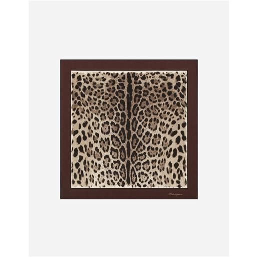 Dolce & Gabbana foulard 50x50 in twill stampa leopardo