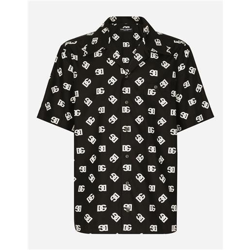 Dolce & Gabbana camicia hawaii cotone stampa dg monogram