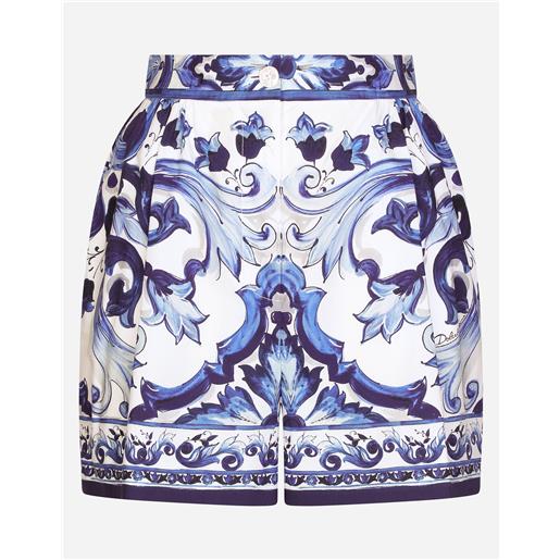 Dolce & Gabbana shorts in popeline stampa maiolica
