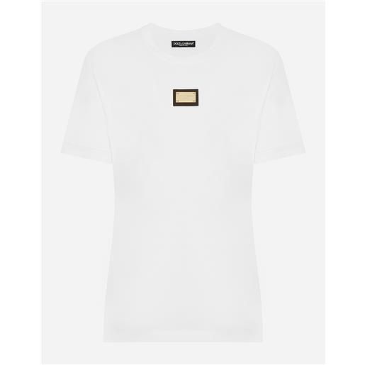 Dolce & Gabbana t-shirt in jersey con placca logo dg