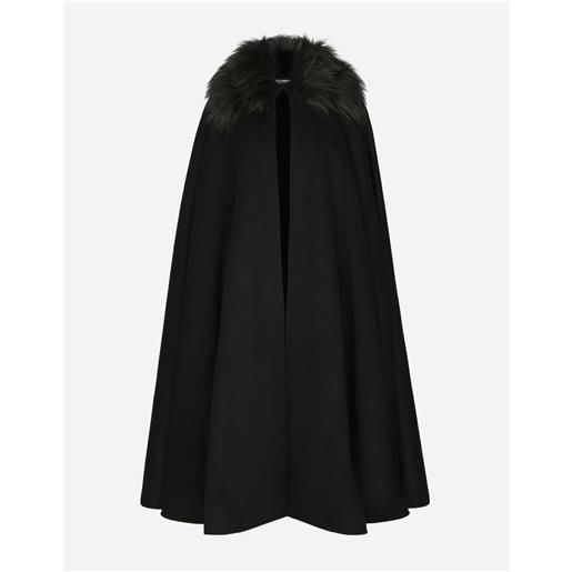 Dolce & Gabbana cape with faux fur collar