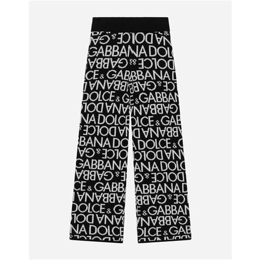 Dolce & Gabbana pantalone in maglia con logo jacquard allover