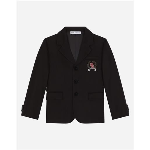 Dolce & Gabbana giacca monopetto in flanella con ricamo