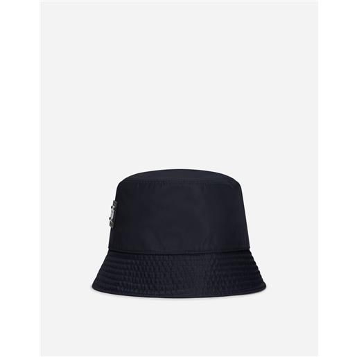 Dolce & Gabbana nylon bucket hat with branded plate