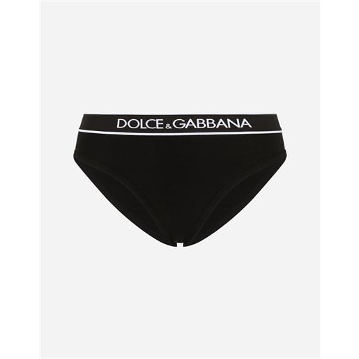 Dolce & Gabbana slip in jersey a costina con elastico logato