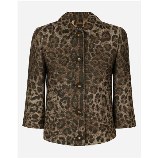 Dolce & Gabbana giacca gabbana in lana jacquard leopardo