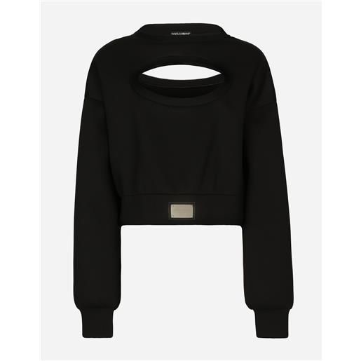 Dolce & Gabbana technical jersey sweatshirt with cut-out and dolce&gabbana tag