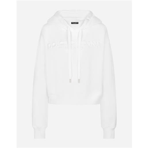 Dolce & Gabbana felpa in jersey con logo a rilievo e cappuccio