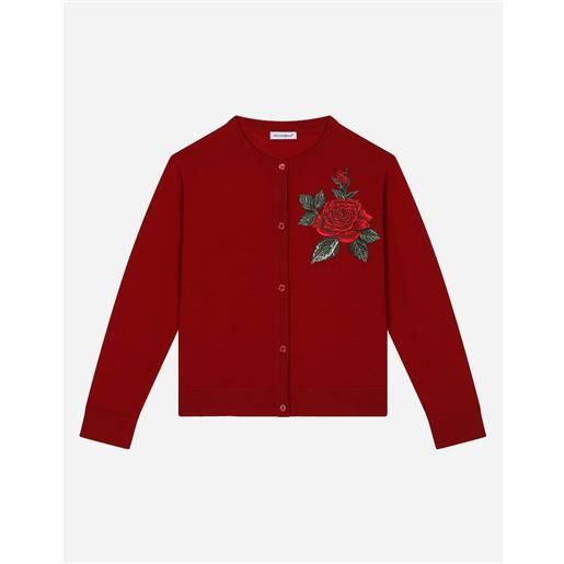 Dolce & Gabbana cardigan in lana con patch rose