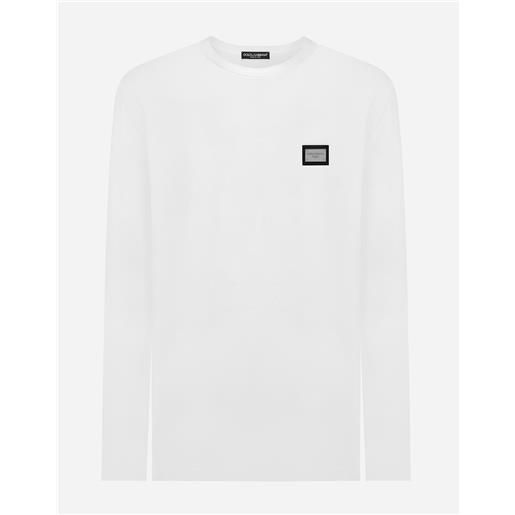 Dolce & Gabbana t-shirt maniche lunghe con placca logata