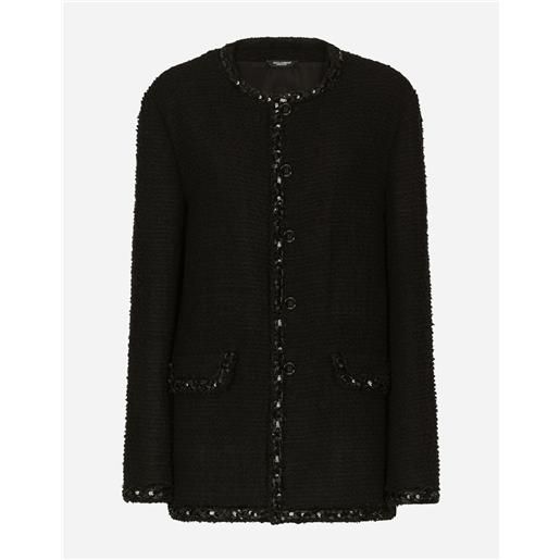 Dolce & Gabbana single-breasted bouclé jacket