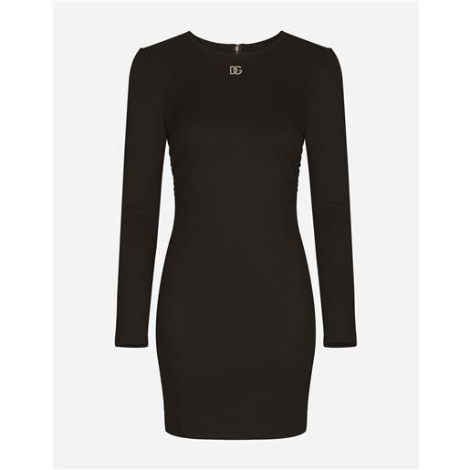 Dolce & Gabbana short milano rib dress with dg logo