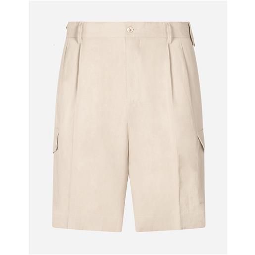 Dolce & Gabbana bermuda cargo shorts in linen