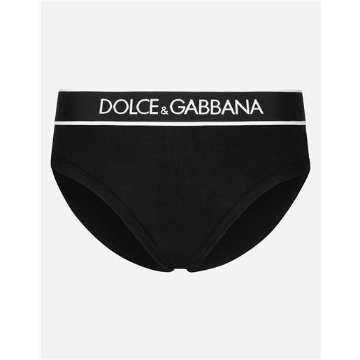 Dolce & Gabbana fine-rib jersey brazilian briefs with branded elastic