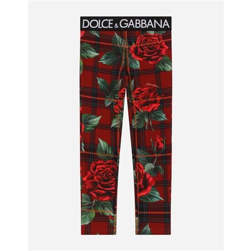 Dolce & Gabbana leggings in interlock stampa tartan rose