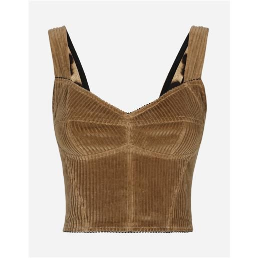 Dolce & Gabbana top bustier in velluto a coste
