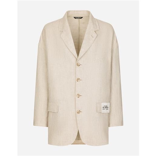 Dolce & Gabbana giacca over monopetto in lino e viscosa