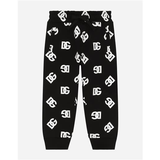 Dolce & Gabbana pantalone jogging in jersey stampa logo dg