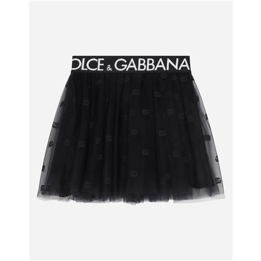 Dolce & Gabbana mini gonna in tulle multistrato con elastico logato