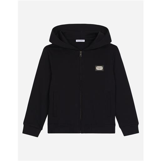 Dolce & Gabbana felpa zip con cappuccio placca logo