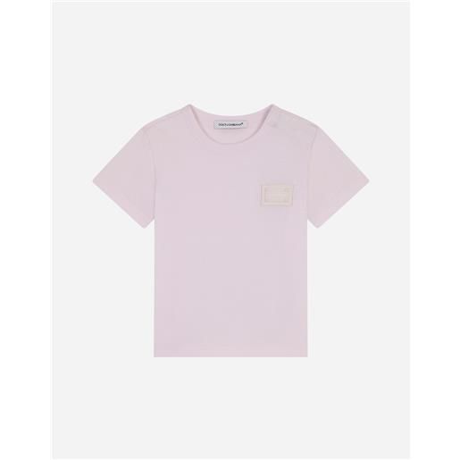Dolce & Gabbana t-shirt in jersey con placca logo