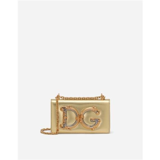 Dolce & Gabbana phone bag dg girls in nappa mordoré
