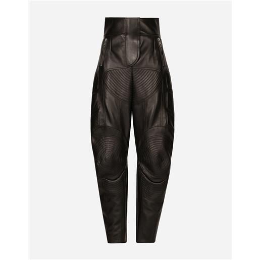 Dolce & Gabbana high-waisted leather biker pants