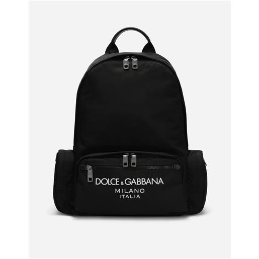 Dolce & Gabbana zaino in nylon con logo gommato
