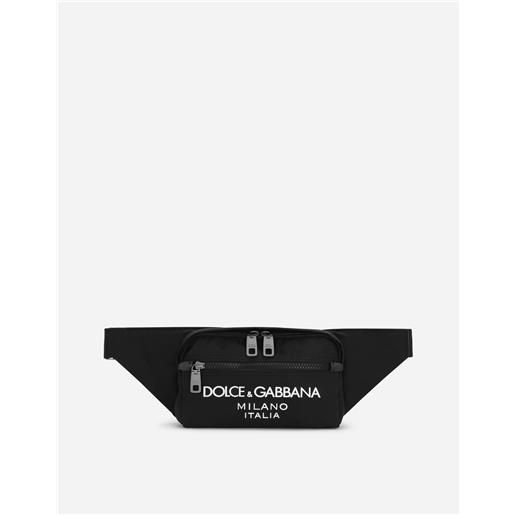 Dolce & Gabbana small nylon belt bag with rubberized logo