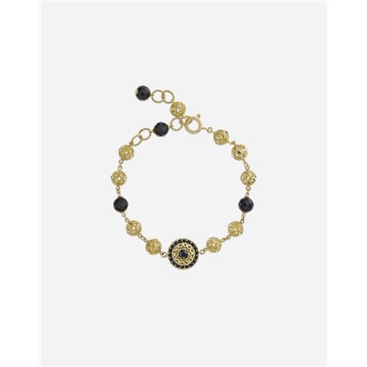 Dolce & Gabbana bracciale in oro con zaffiri neri