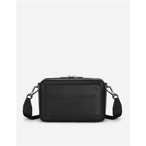 Dolce & Gabbana calfskin crossbody bag with raised logo