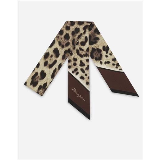 Dolce & Gabbana bandeau 6x100 in twill stampa leopardo