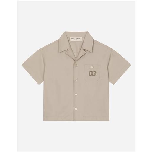 Dolce & Gabbana camicia in drill patch dg logo