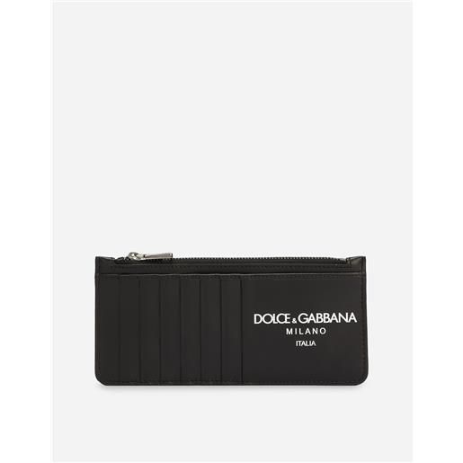 Dolce & Gabbana portacarte verticale in pelle di vitello con logo