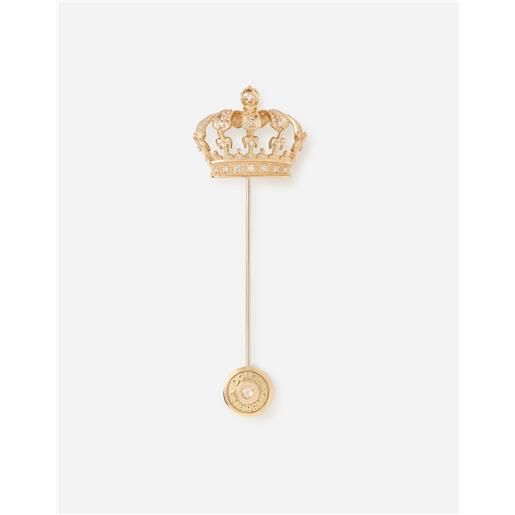 Dolce & Gabbana crown yellow gold stick pin brooch