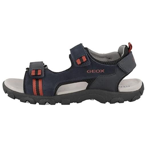 Geox jr sandal strada a, sandali bambini e ragazzi, blu/rosso (navy/dk red), 27 eu