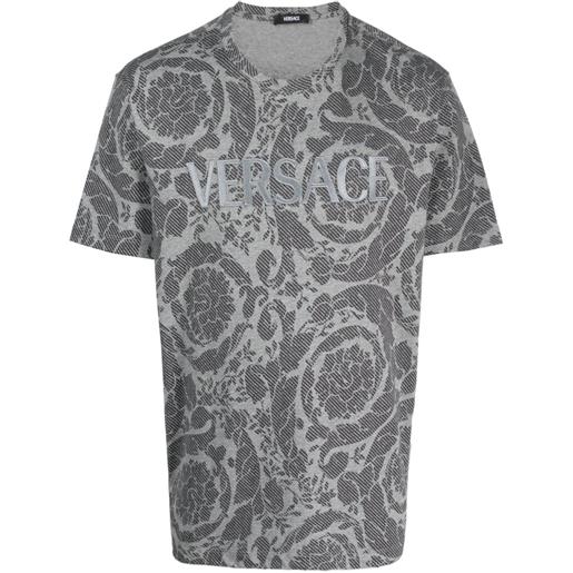 Versace t-shirt barocco silhouette - grigio