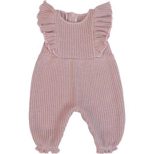 Fs - Baby salopette neonata in tessuto a maglia rosa