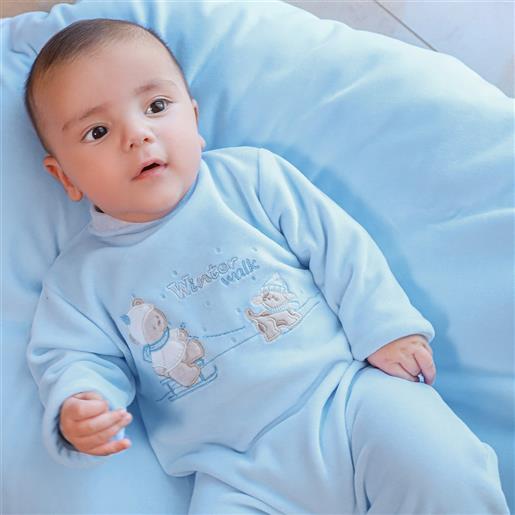 Fs - Baby tutina neonato nascita ciniglia - orsetto