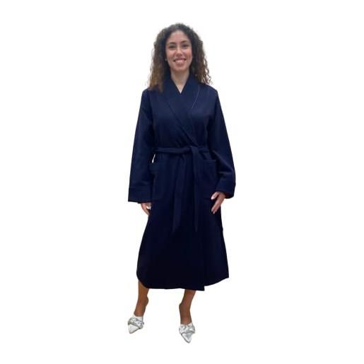 SGARLATA HOME vestaglia da donna in lana e cashmere modello scialle classico art. Vittoria (xs, rosa antico)