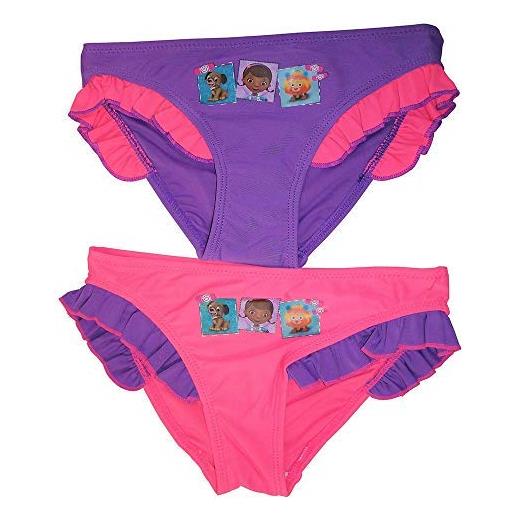 Doc McStuffin set di 2 slip da bagno per ragazze Doc McStuffins viola/rosa per bambini di diverse taglie (98)