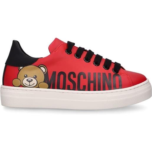 MOSCHINO sneakers in pelle con logo