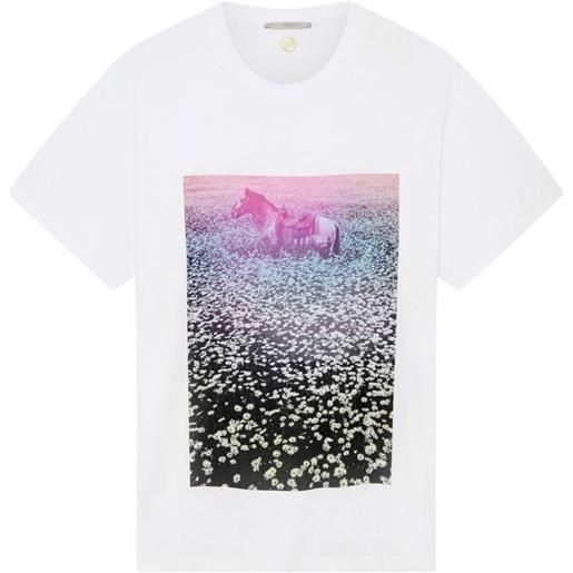 Stella McCartney t-shirt photographic daisy field - bianco