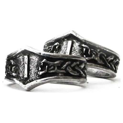Asgard anello unisex in peltro, vichingo, regolabile, runico e base metal, regolabile, cod. Ar006-ar029