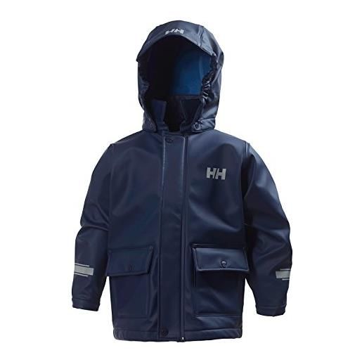 Helly Hansen k juell pu jacket, giacca impermeabile bambini , blu (689 evening blue), 104