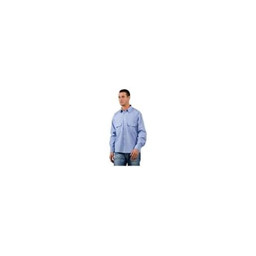 Logica camicia uomo chambray a maniche lunghe 100% cotone celeste azzurro taglia 3xl